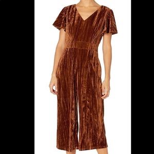 Tahiti Burnt orange velvet jumpsuit